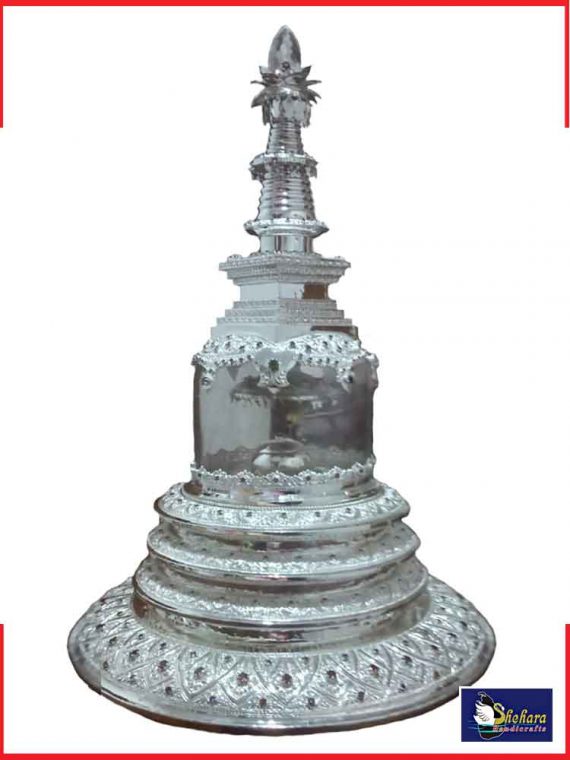 Silver Plated Karaduwa with stone and Glass